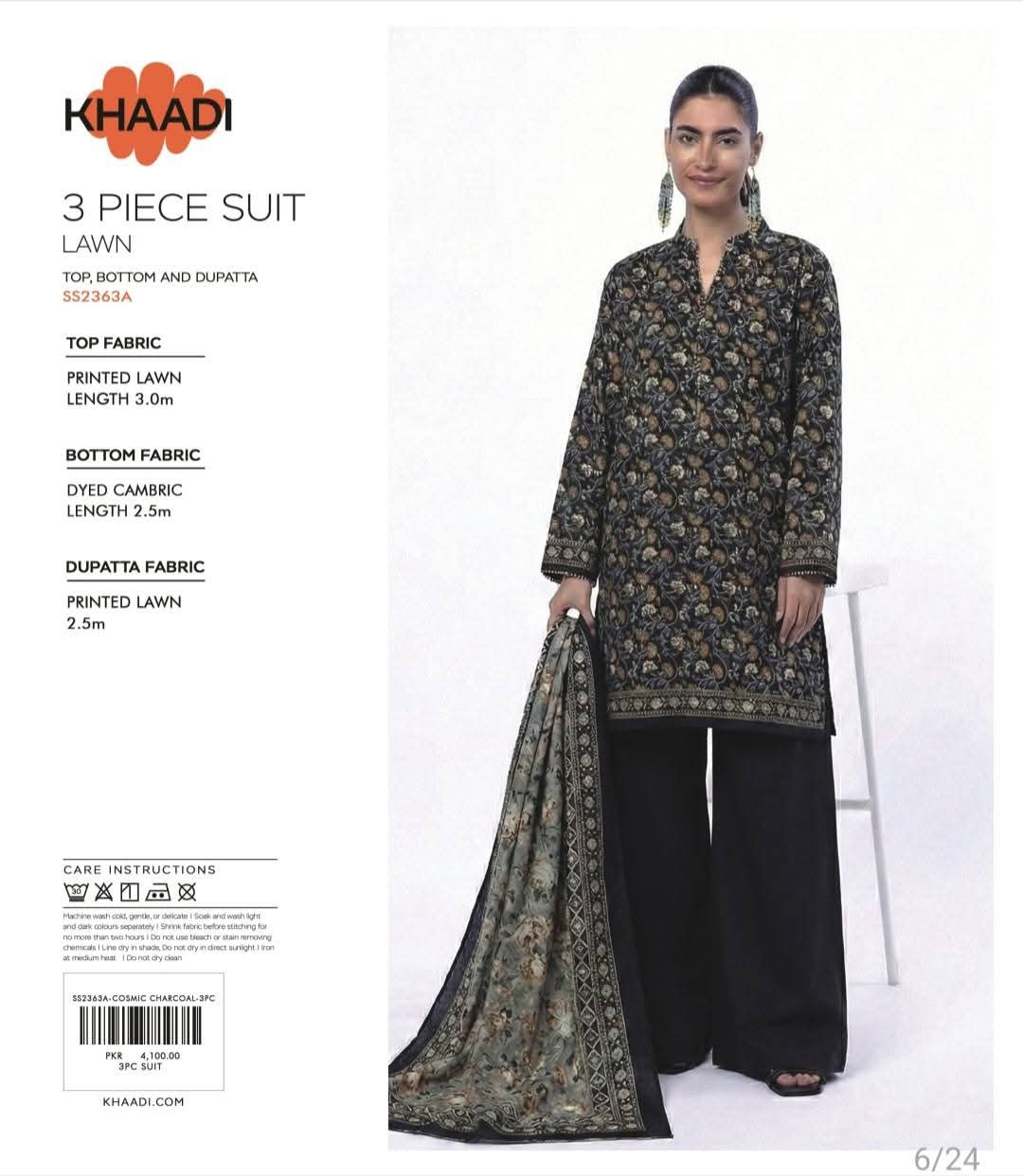 Khaddi Lawn 3 piece