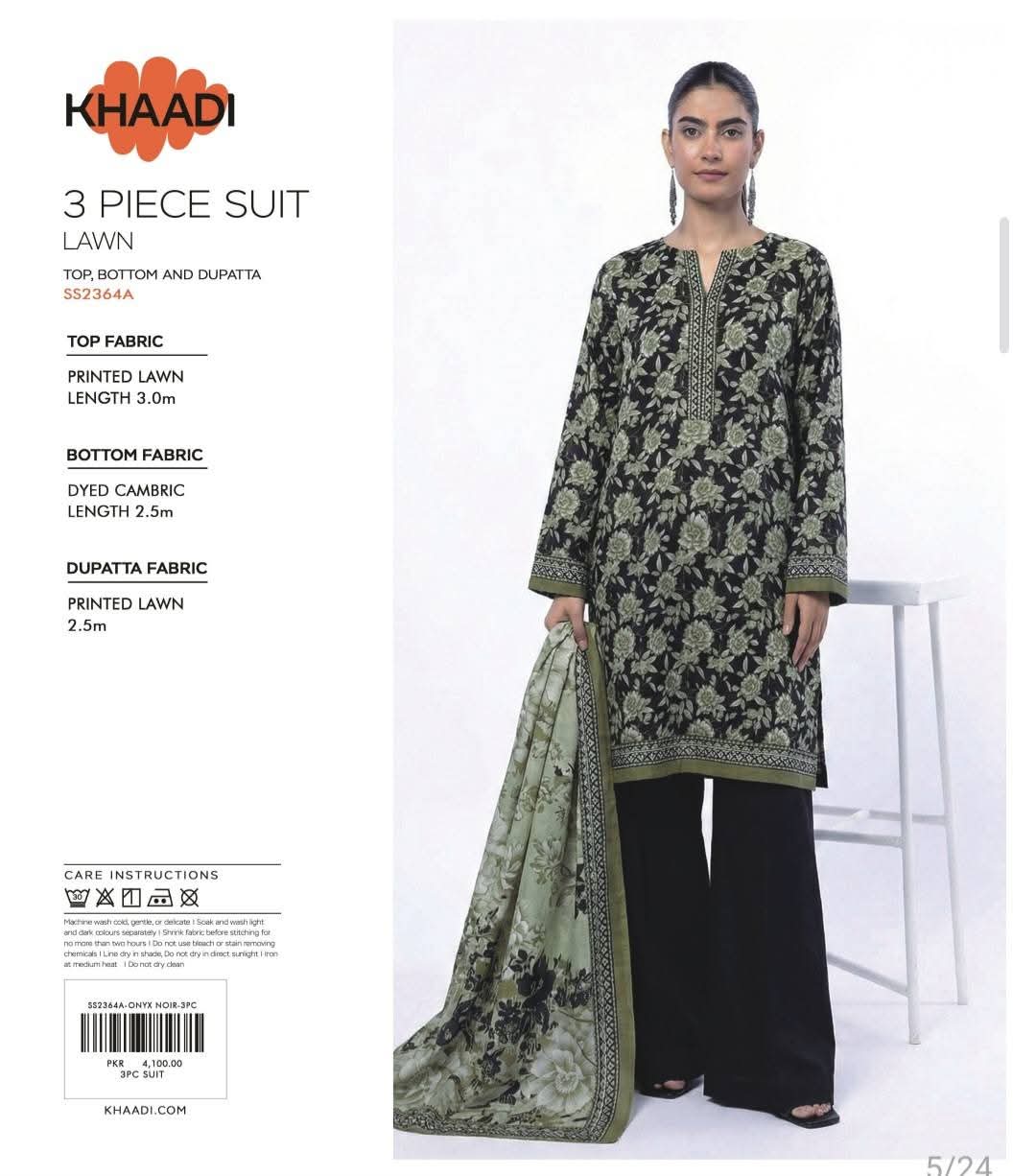 Khaddi Lawn 3 piece