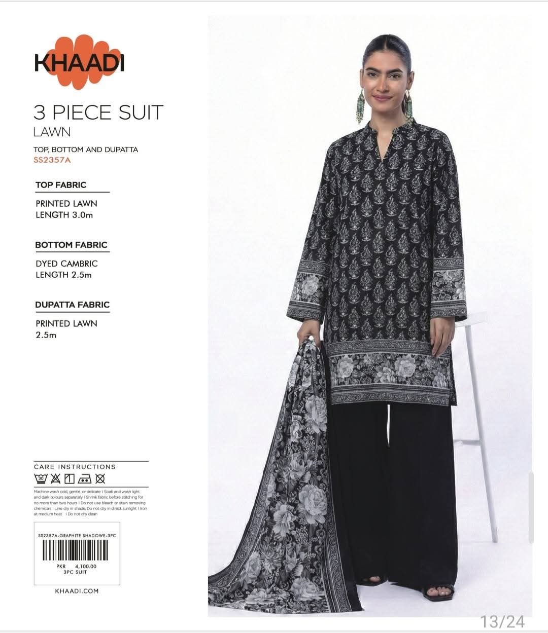 Khaddi Lawn 3 piece