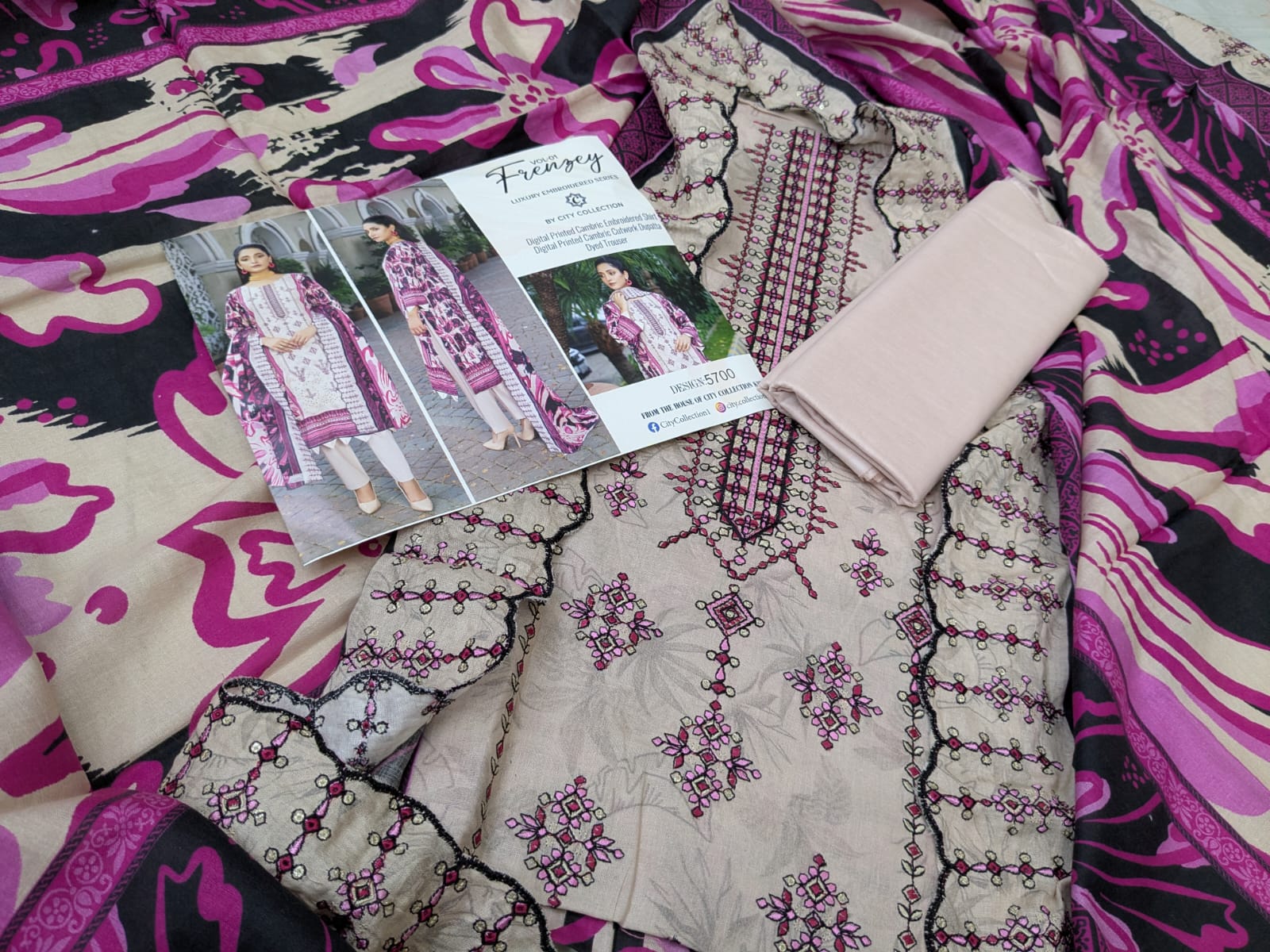 Frenzey Embroidered 3 Piece