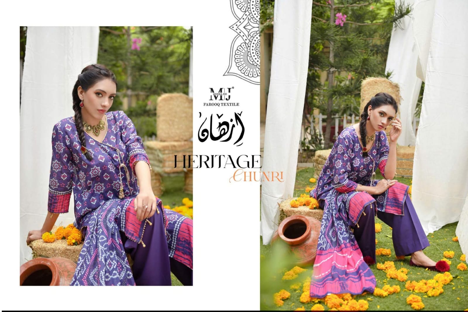 Moosa Jee Heritage Chunri Luxury Digital Lawn 3 Piece