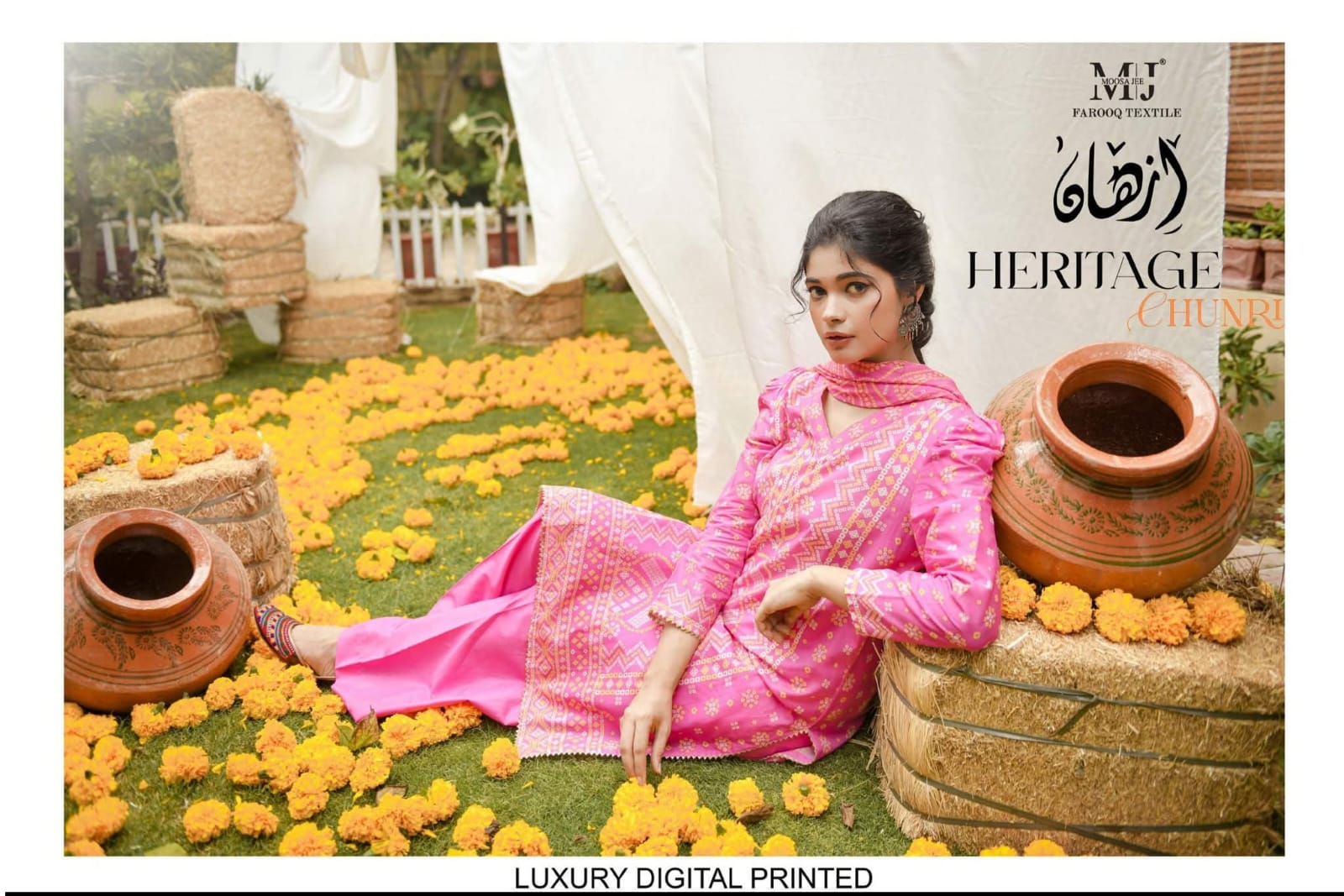 Moosa Jee Heritage Chunri Luxury Digital Lawn 3 Piece