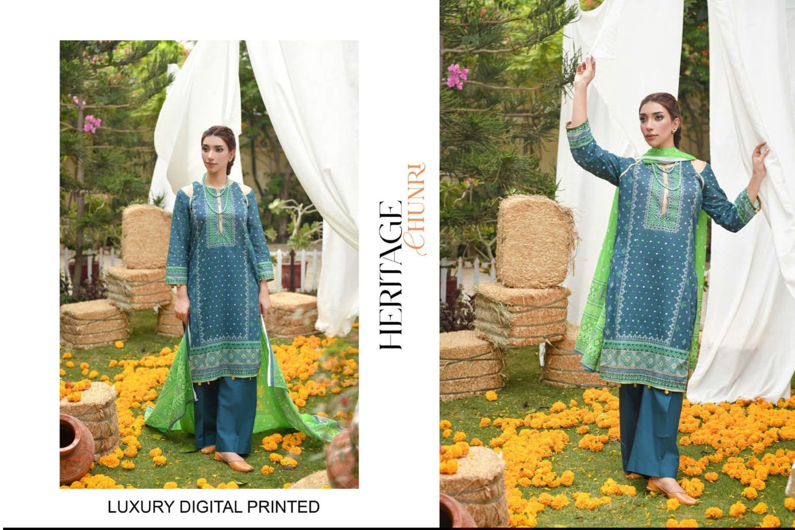 Moosa Jee Heritage Chunri Luxury Digital Lawn 3 Piece