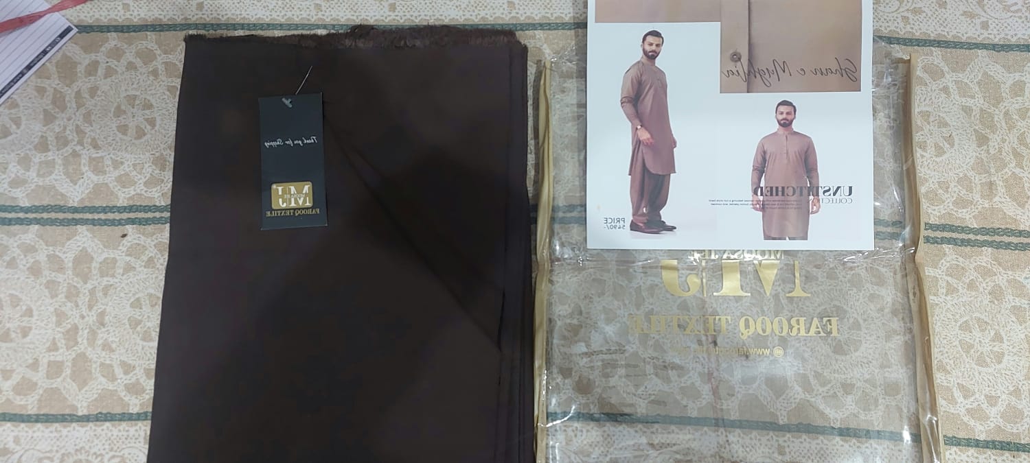 Shan e Mughlia Mens Unstitched Wash and Wear