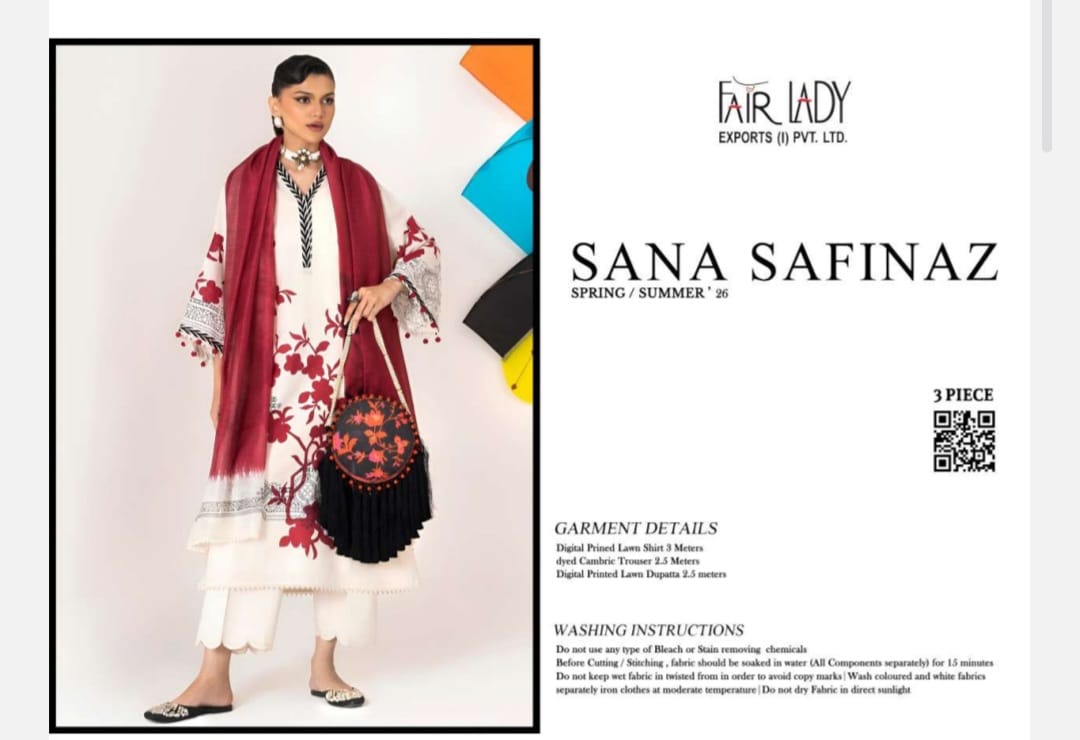 SANA SAFINAZ Spring/Summer'26 3 piece Lawn